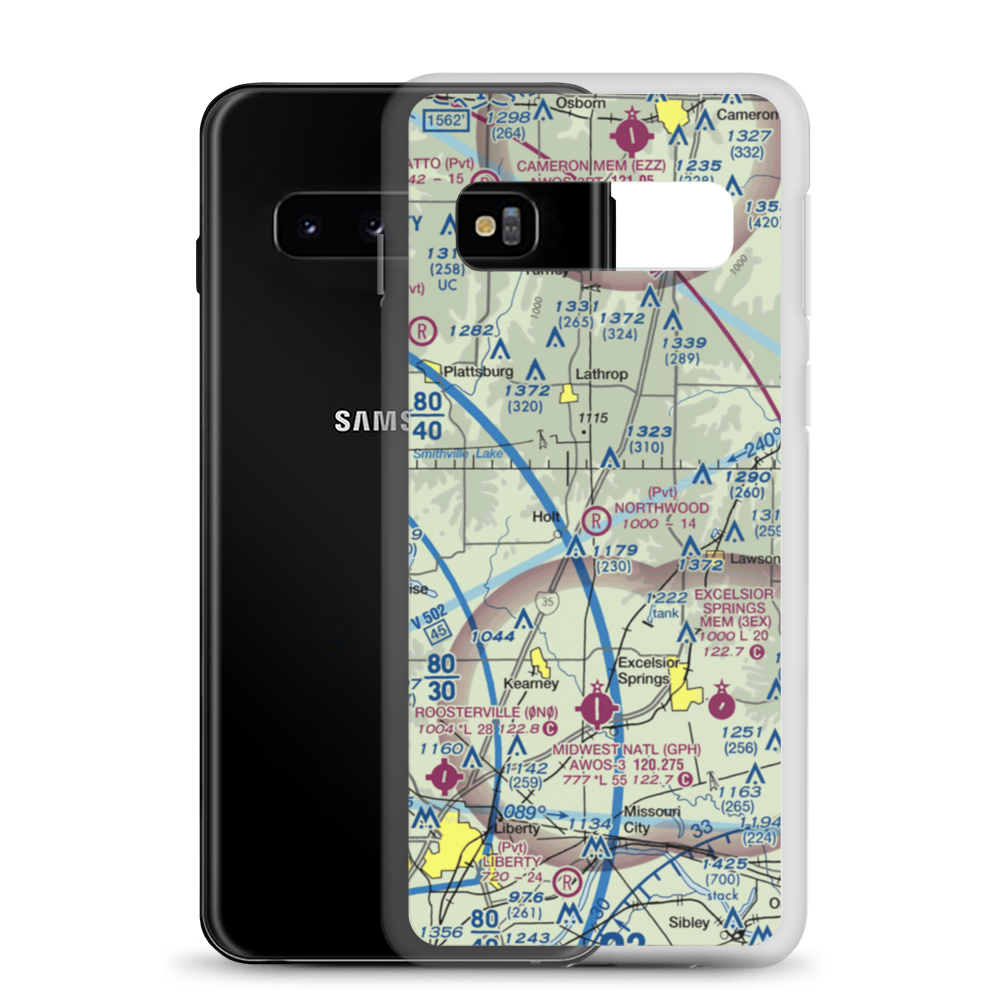 Northwood Airport (2MO2) VFR Sectional Samsung Case Samsung Galaxy S10 model shown