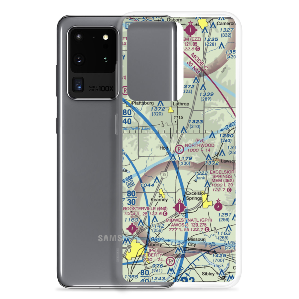 Northwood Airport (2MO2) VFR Sectional Samsung Case Samsung Galaxy S20 Ultra model shown