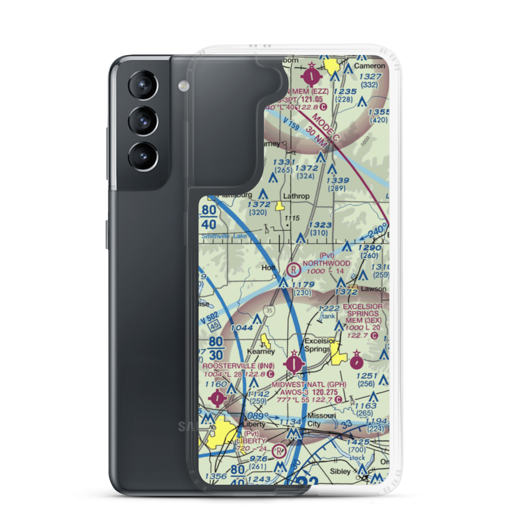 Northwood Airport (2MO2) VFR Sectional Samsung Case Samsung Galaxy S21 model shown