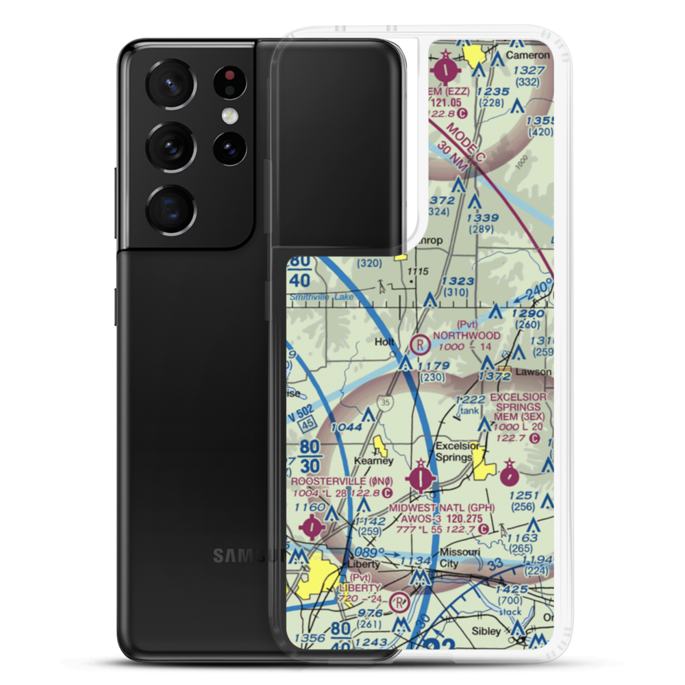 Northwood Airport (2MO2) VFR Sectional Samsung Case Samsung Galaxy S21 Ultra model shown