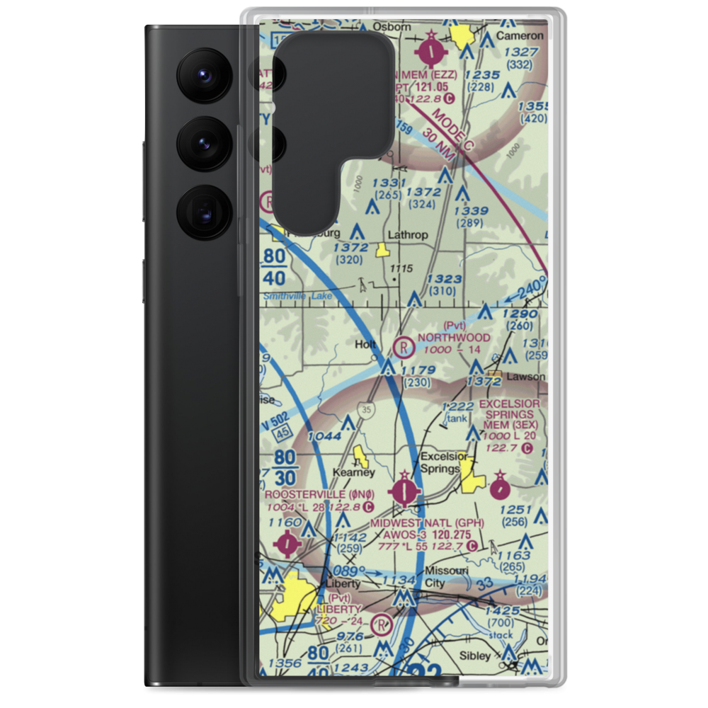 Northwood Airport (2MO2) VFR Sectional Samsung Case Samsung Galaxy S22 Ultra model shown