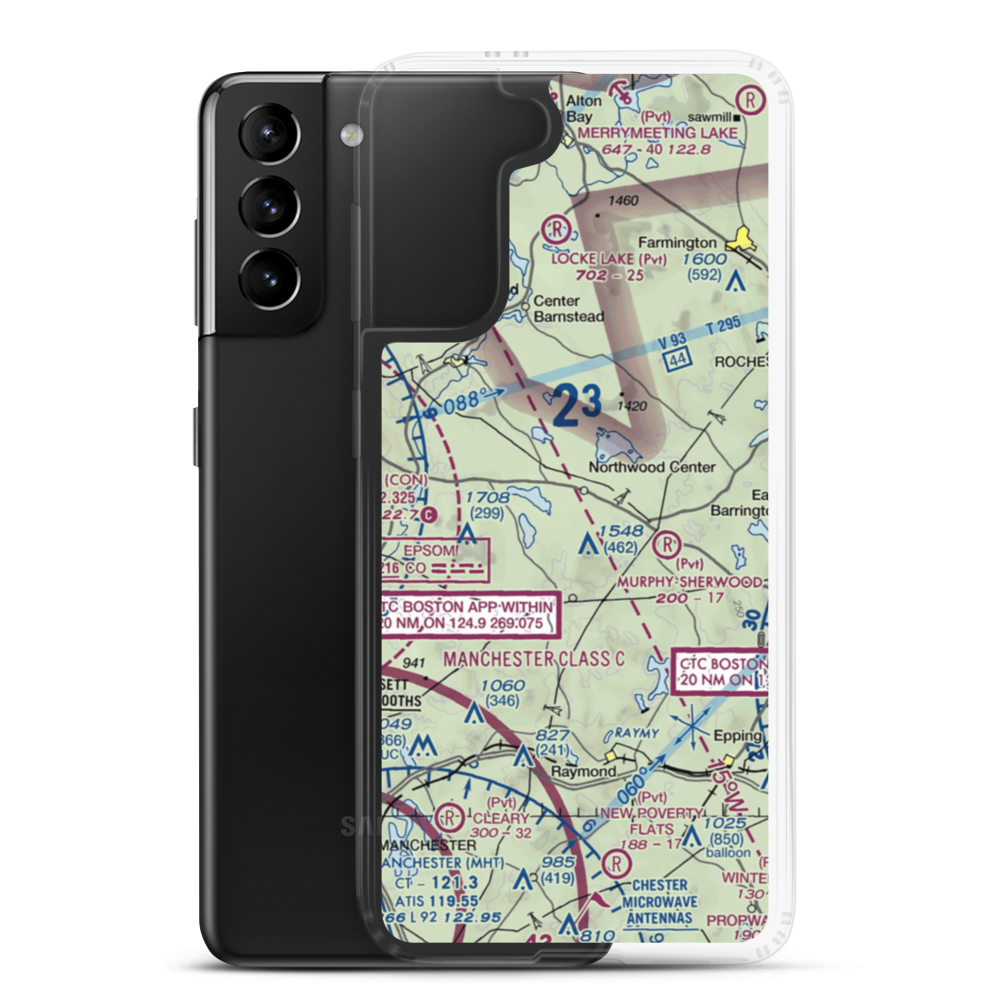 Northwood Airport (NH84) VFR Sectional Samsung Case Samsung Galaxy S21 Plus model shown