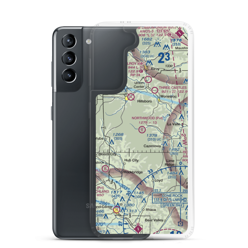Northwood Airstrip (WI54) VFR Sectional Samsung Case Samsung Galaxy S21 model shown
