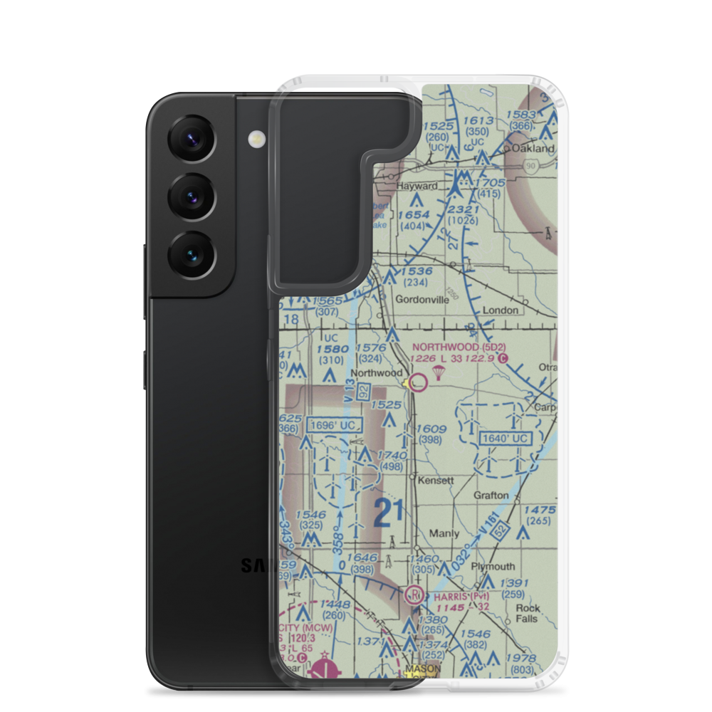 Northwood Municipal Airport (5D2) VFR Sectional Samsung Case Samsung Galaxy S22 model shown