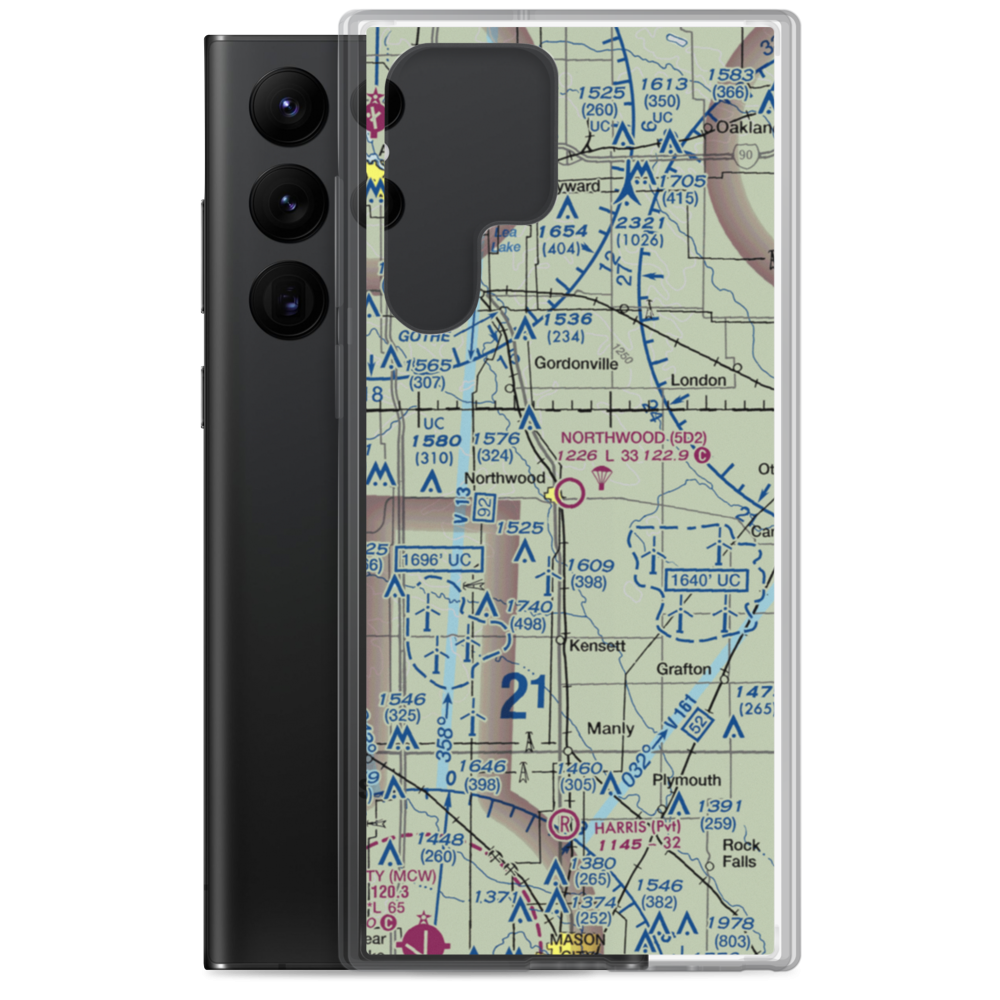 Northwood Municipal Airport (5D2) VFR Sectional Samsung Case Samsung Galaxy S22 Ultra model shown