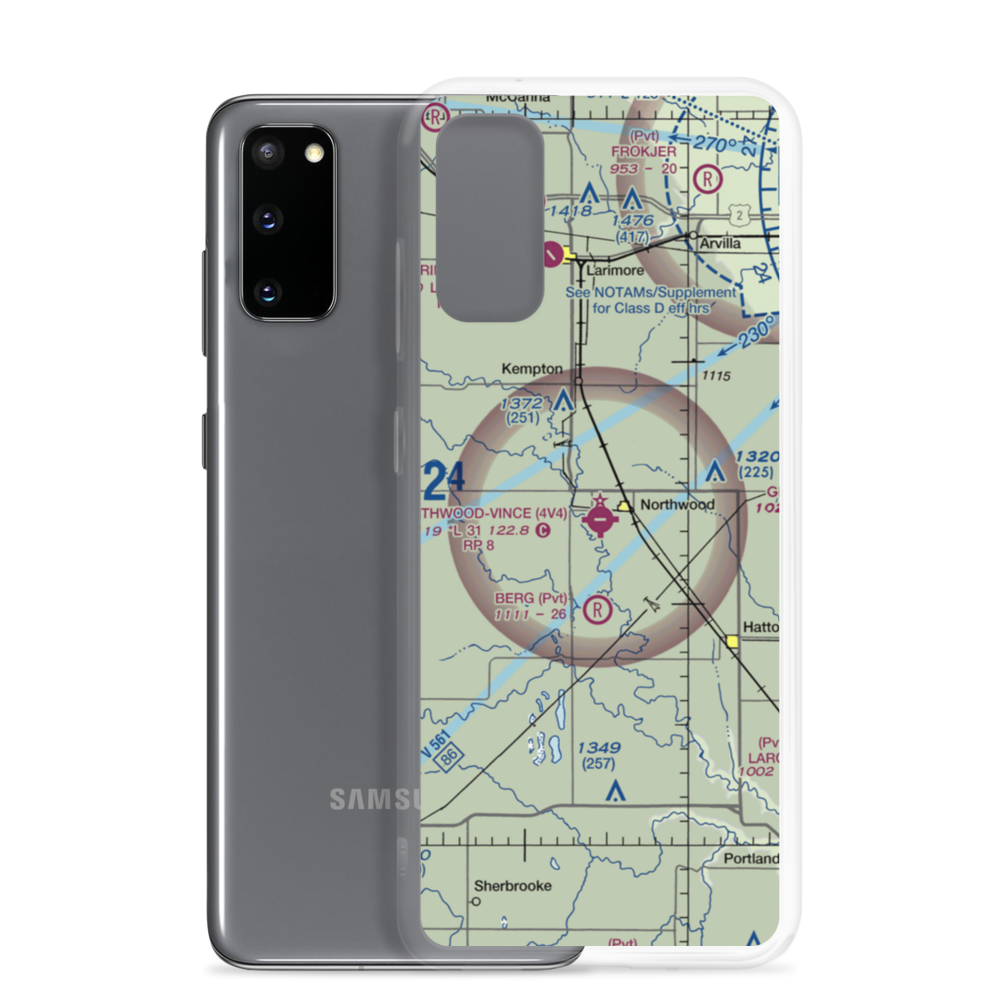 Northwood Municipal Vince Field (4V4) VFR Sectional Samsung Case Samsung Galaxy S20 model shown