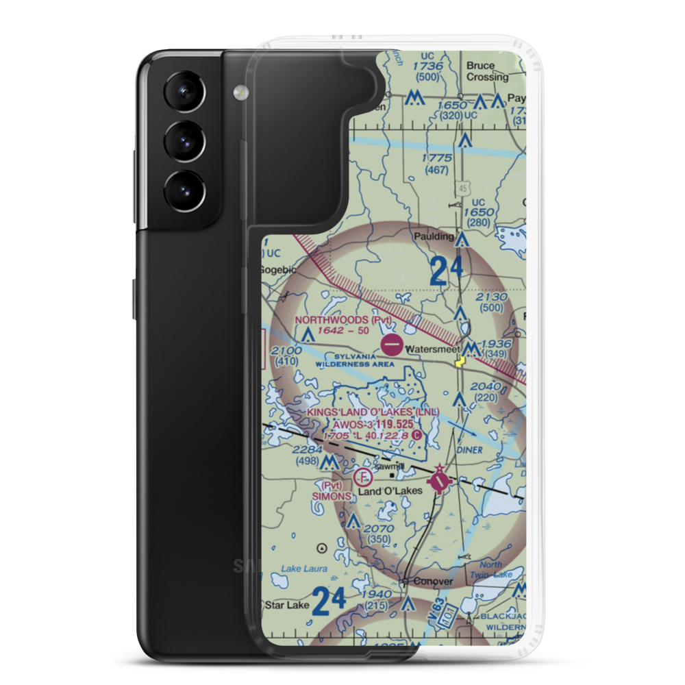 Northwoods Airport (72MI) VFR Sectional Samsung Case Samsung Galaxy S21 Plus model shown