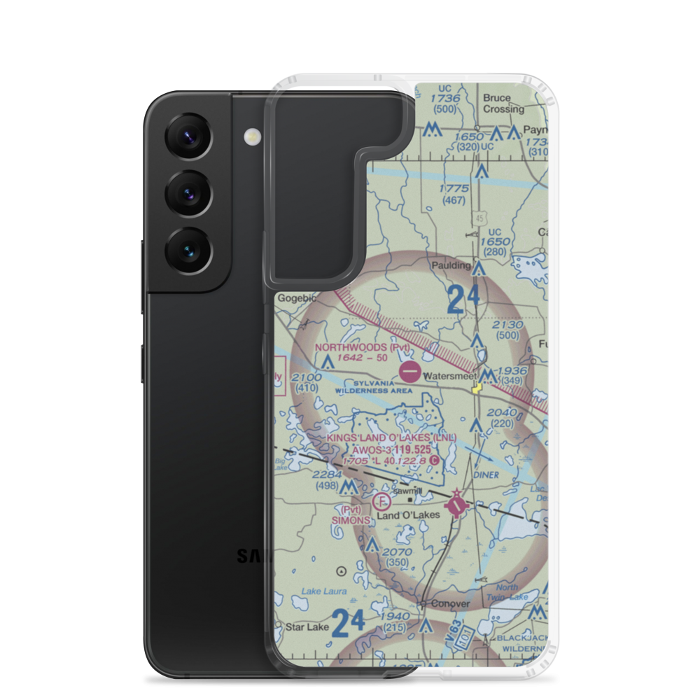 Northwoods Airport (72MI) VFR Sectional Samsung Case Samsung Galaxy S22 model shown