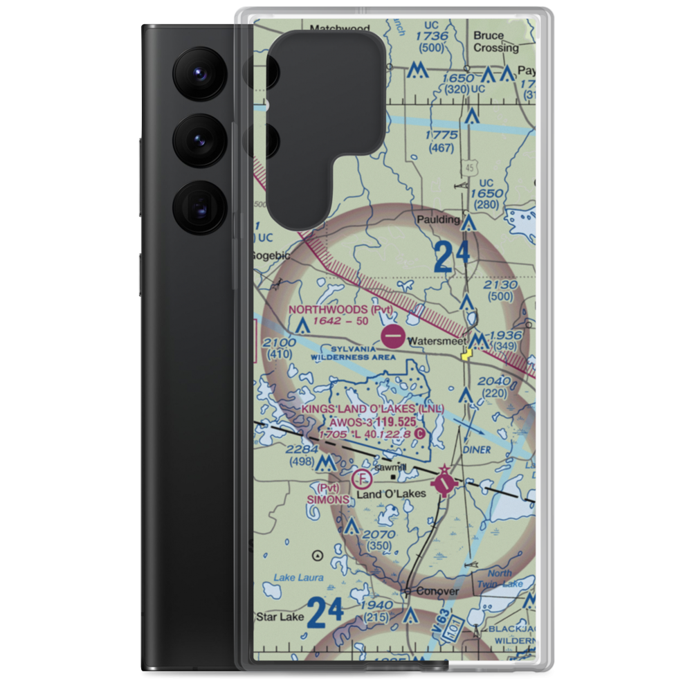 Northwoods Airport (72MI) VFR Sectional Samsung Case Samsung Galaxy S22 Ultra model shown
