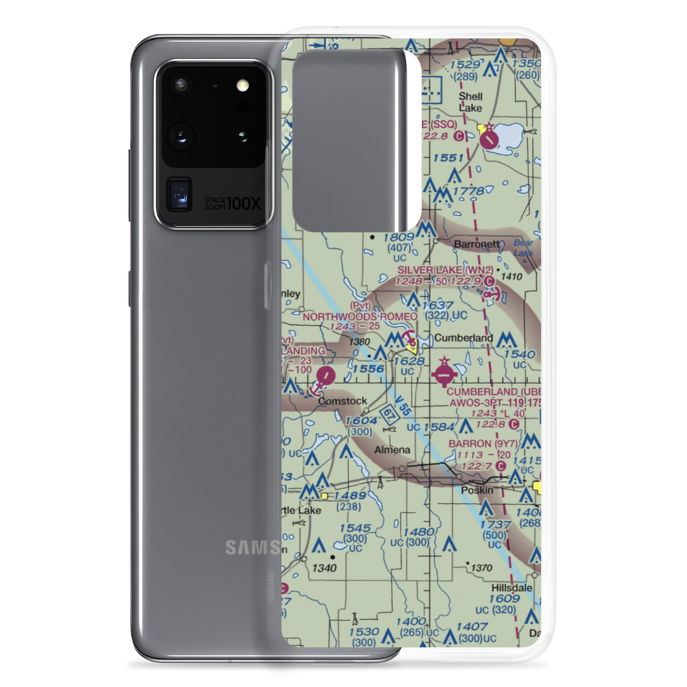 Northwoods Romeo Seaplane Base (4WI3) VFR Sectional Samsung Case Samsung Galaxy S20 Ultra model shown