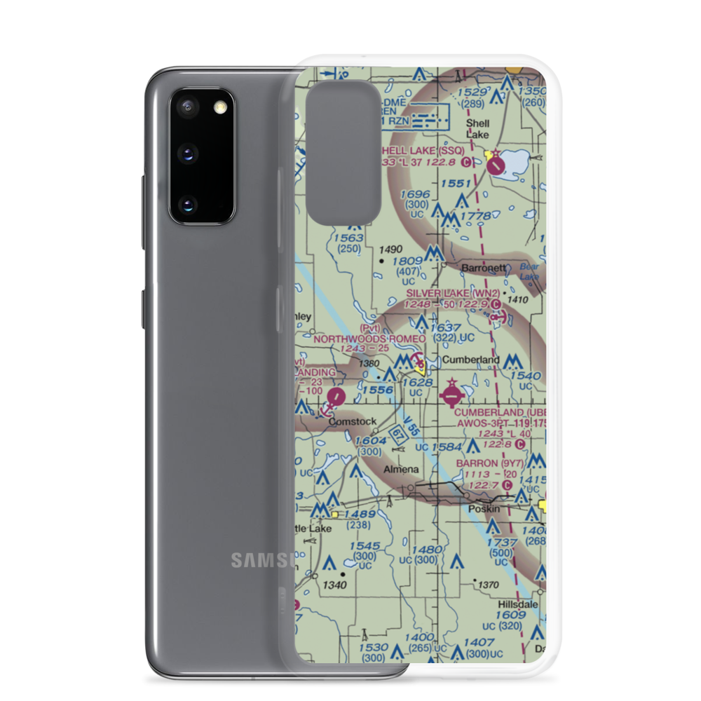 Northwoods Romeo Seaplane Base (4WI3) VFR Sectional Samsung Case Samsung Galaxy S20 model shown