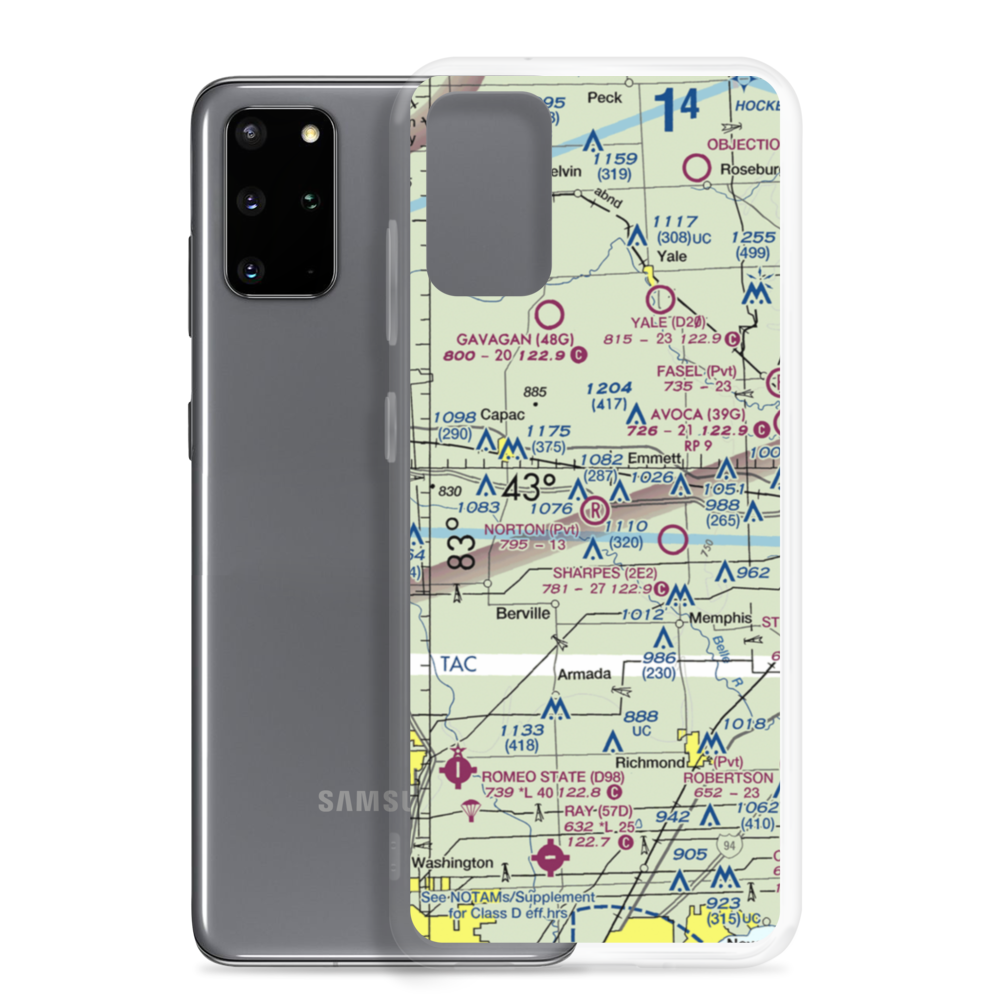 Norton Field (75MI) VFR Sectional Samsung Case Samsung Galaxy S20 Plus model shown