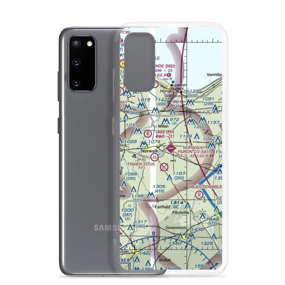 Norwalk Huron County Airport (5A1) VFR Sectional Samsung Case Samsung Galaxy S20 model shown
