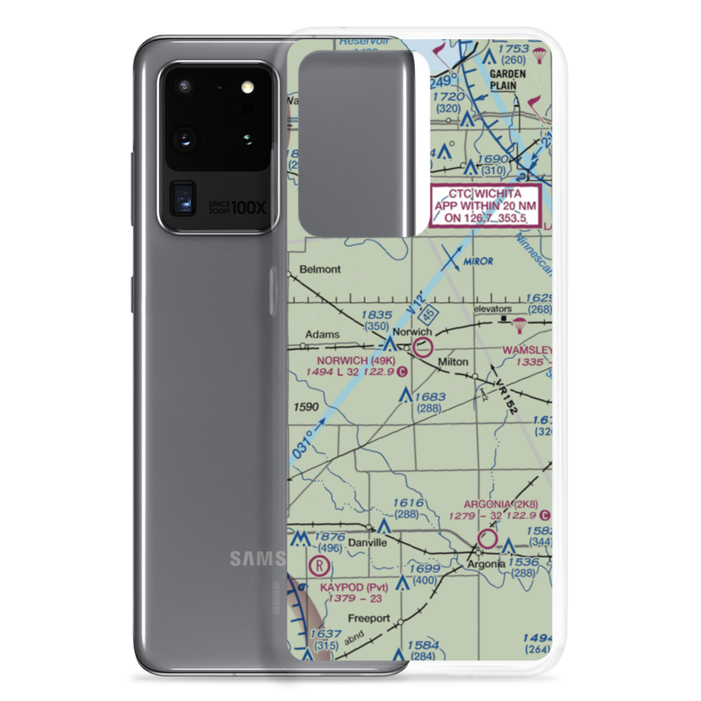 Norwich Airport (49K) VFR Sectional Samsung Case Samsung Galaxy S20 Ultra model shown
