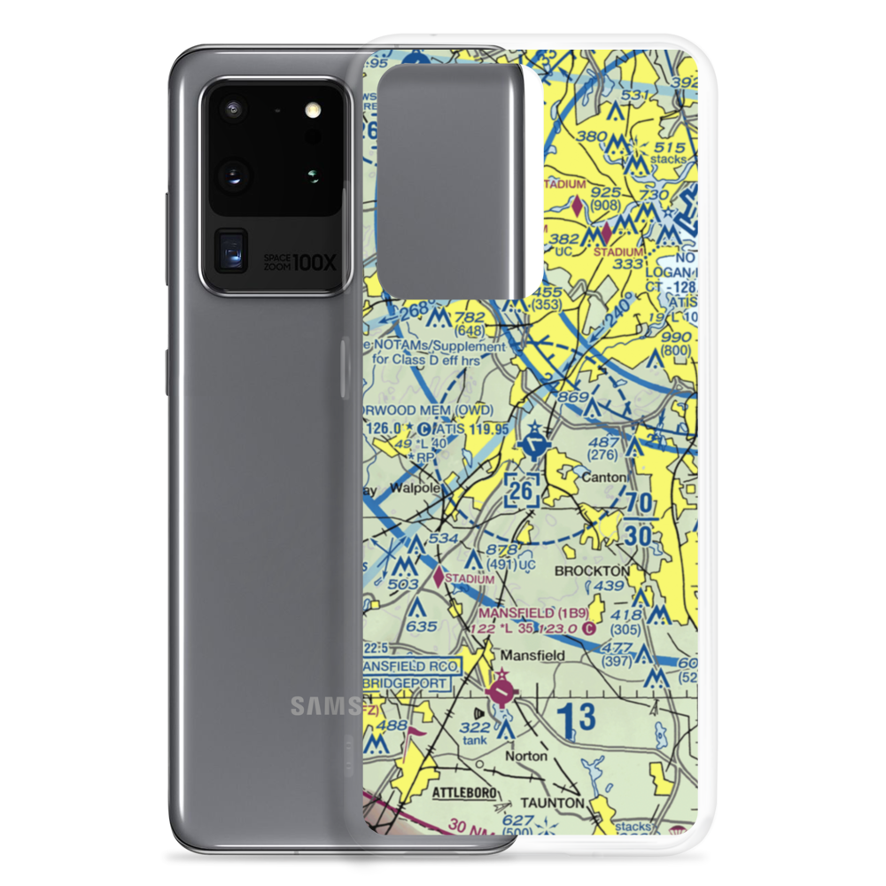 Norwood Memorial Airport (OWD) VFR Sectional Samsung Case Samsung Galaxy S20 Ultra model shown