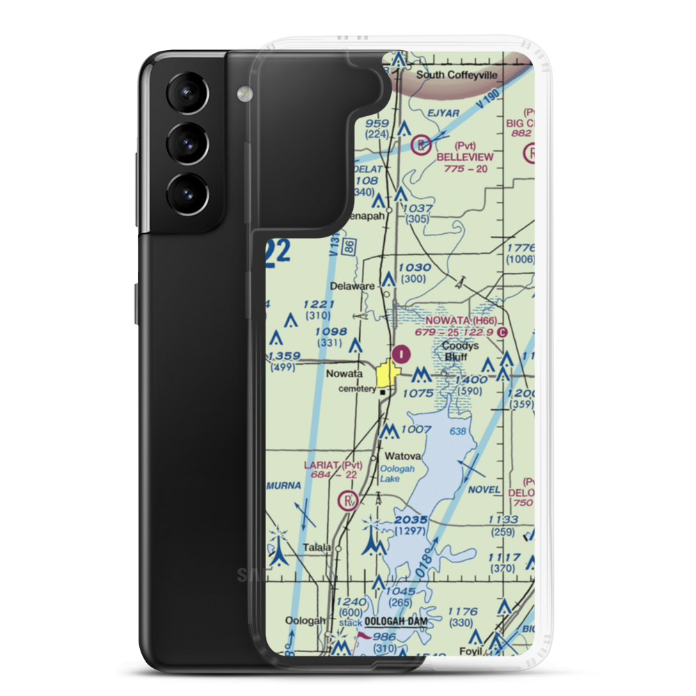 Nowata Municipal Airport (H66) VFR Sectional Samsung Case Samsung Galaxy S21 Plus model shown