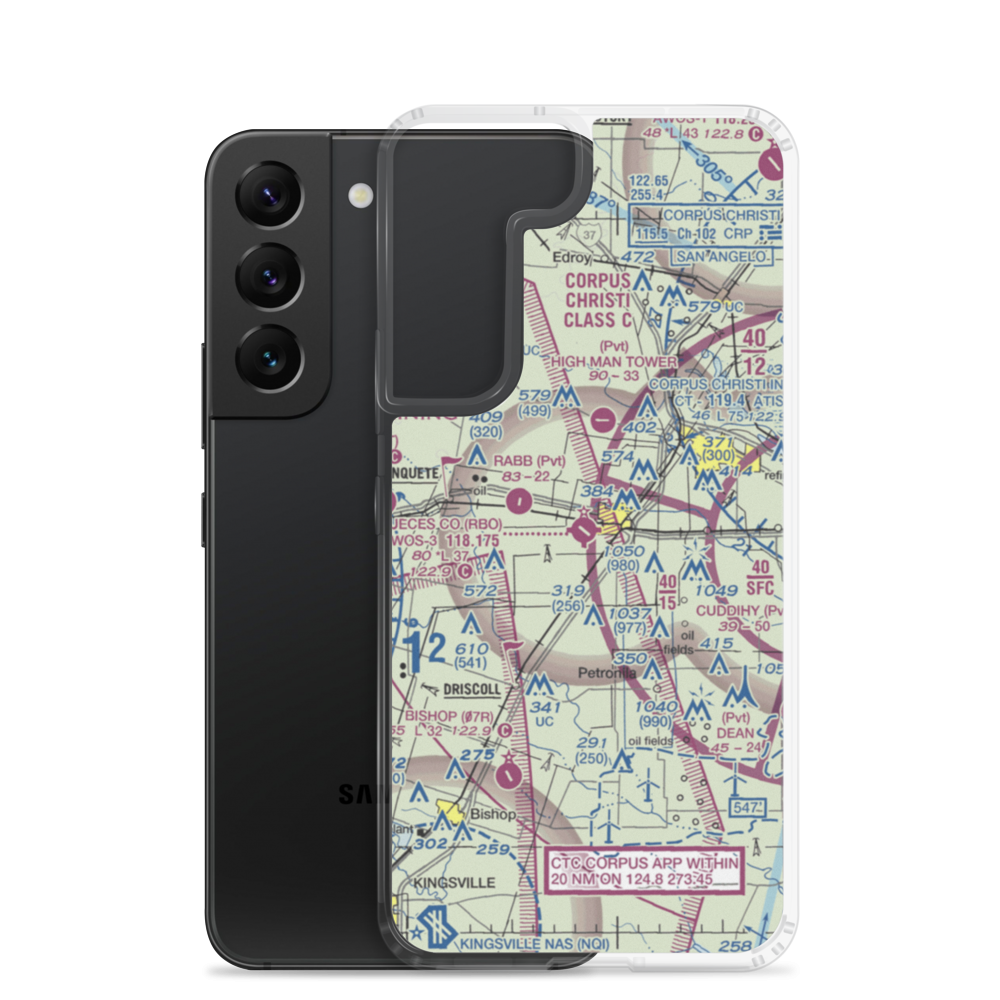 Nueces County Airport (RBO) VFR Sectional Samsung Case Samsung Galaxy S22 model shown