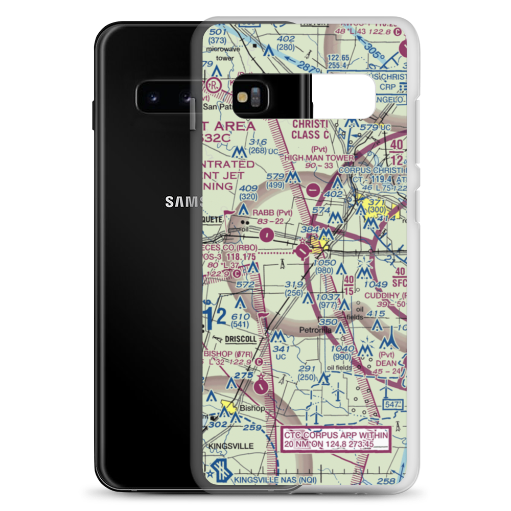Nueces County Airport (RBO) VFR Sectional Samsung Case Samsung Galaxy S10+ model shown