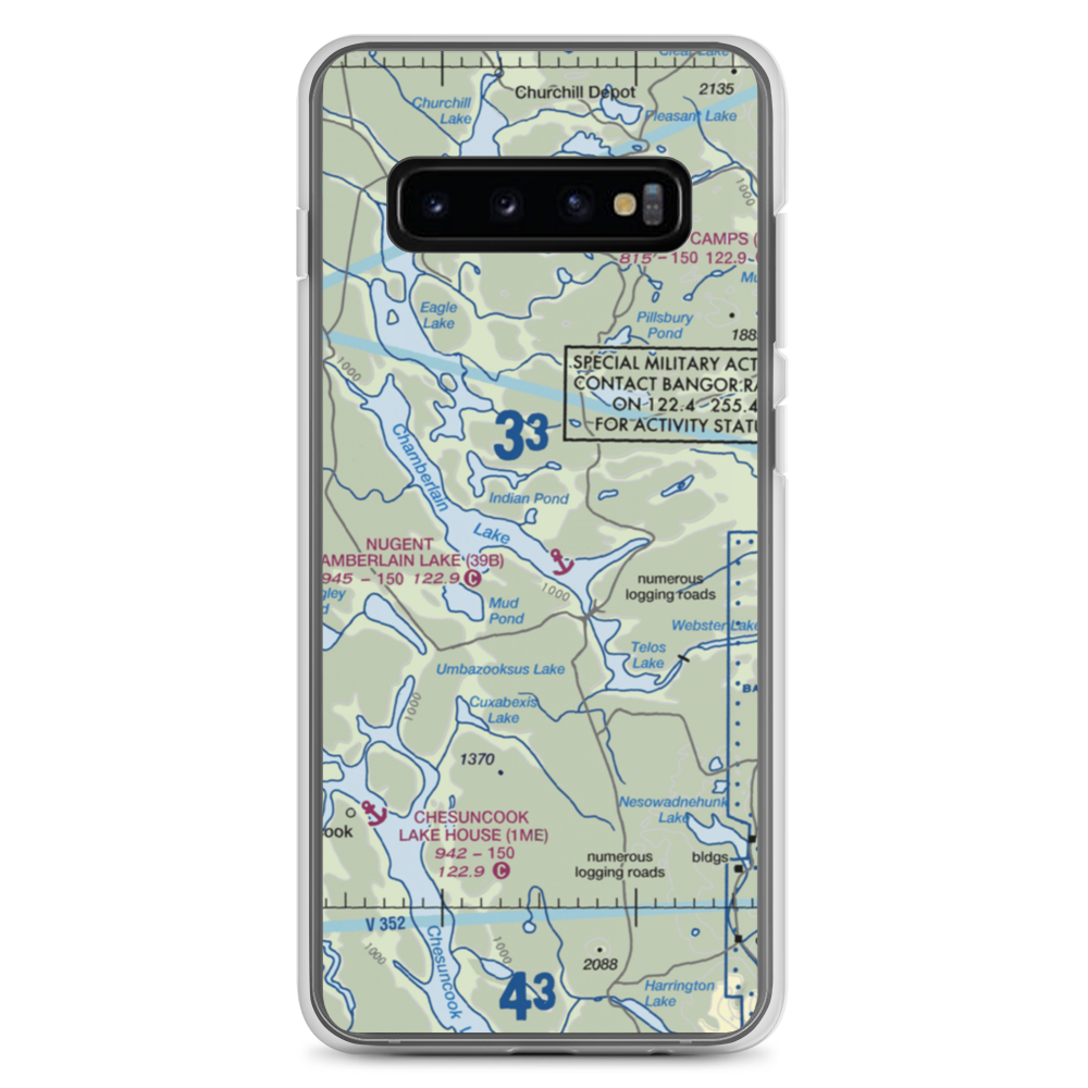 Nugent Chamberlain Lake Seaplane Base (39B) VFR Sectional Samsung Case Samsung Galaxy S10+ model shown