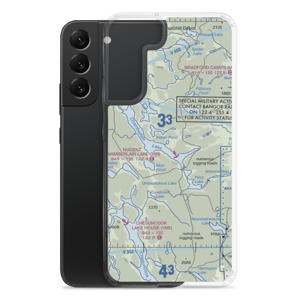 Nugent Chamberlain Lake Seaplane Base (39B) VFR Sectional Samsung Case Samsung Galaxy S22 Plus model shown