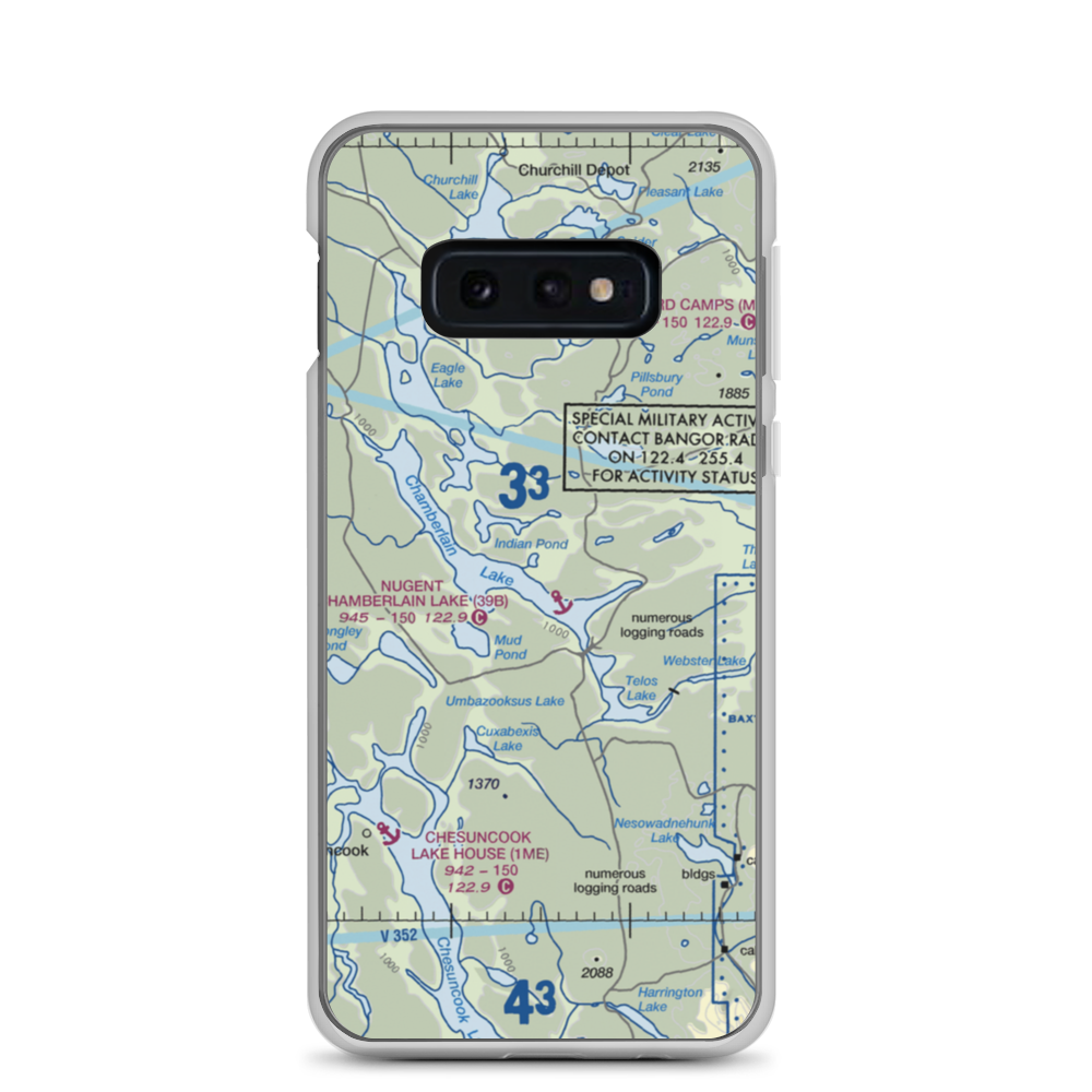 Nugent Chamberlain Lake Seaplane Base (39B) VFR Sectional Samsung Case Samsung Galaxy S10e model shown