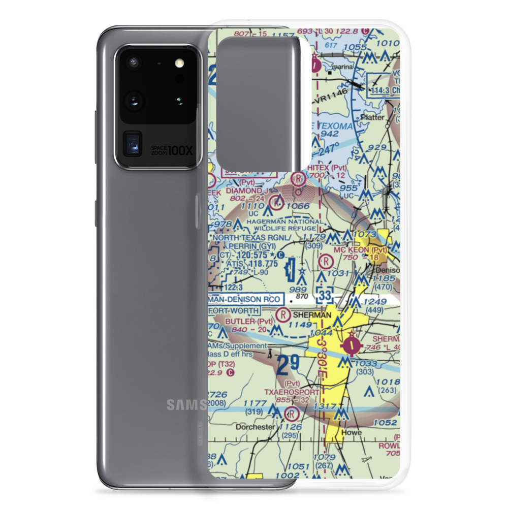 Nuggs Flying M Airport (TE68) VFR Sectional Samsung Case Samsung Galaxy S20 Ultra model shown