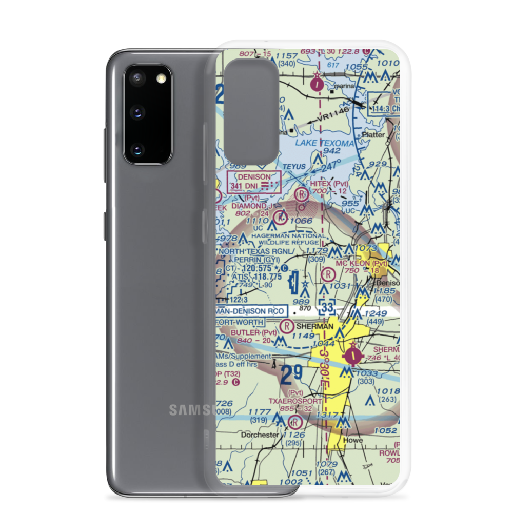Nuggs Flying M Airport (TE68) VFR Sectional Samsung Case Samsung Galaxy S20 model shown