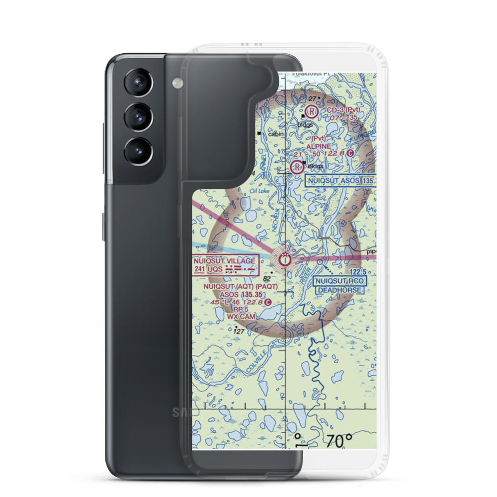 Nuiqsut Airport (AQT) VFR Sectional Samsung Case Samsung Galaxy S21 model shown