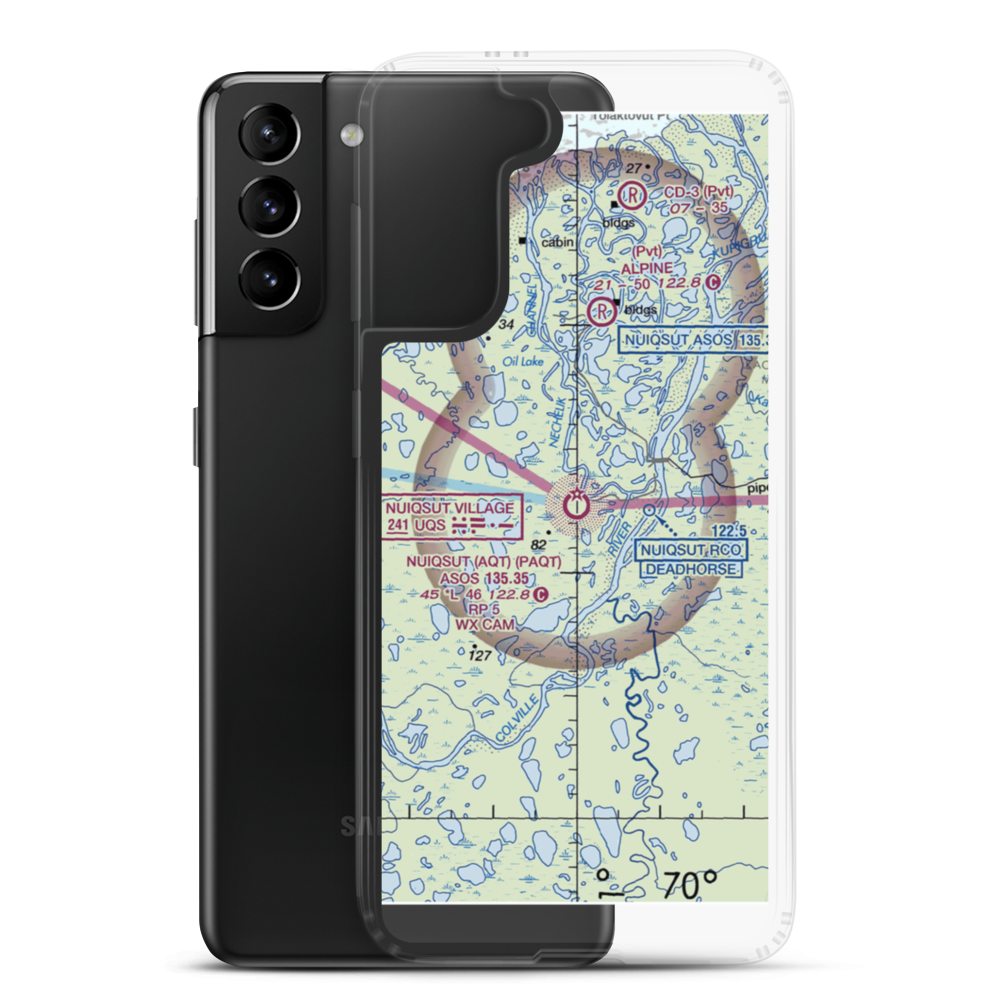 Nuiqsut Airport (AQT) VFR Sectional Samsung Case Samsung Galaxy S21 Plus model shown