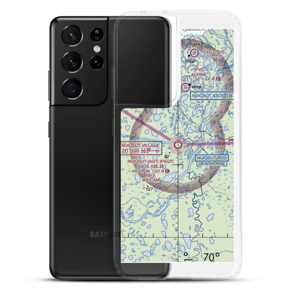 Nuiqsut Airport (AQT) VFR Sectional Samsung Case Samsung Galaxy S21 Ultra model shown