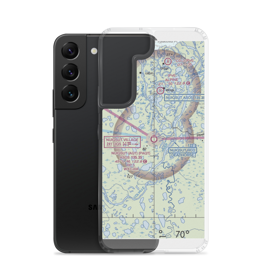 Nuiqsut Airport (AQT) VFR Sectional Samsung Case Samsung Galaxy S22 model shown