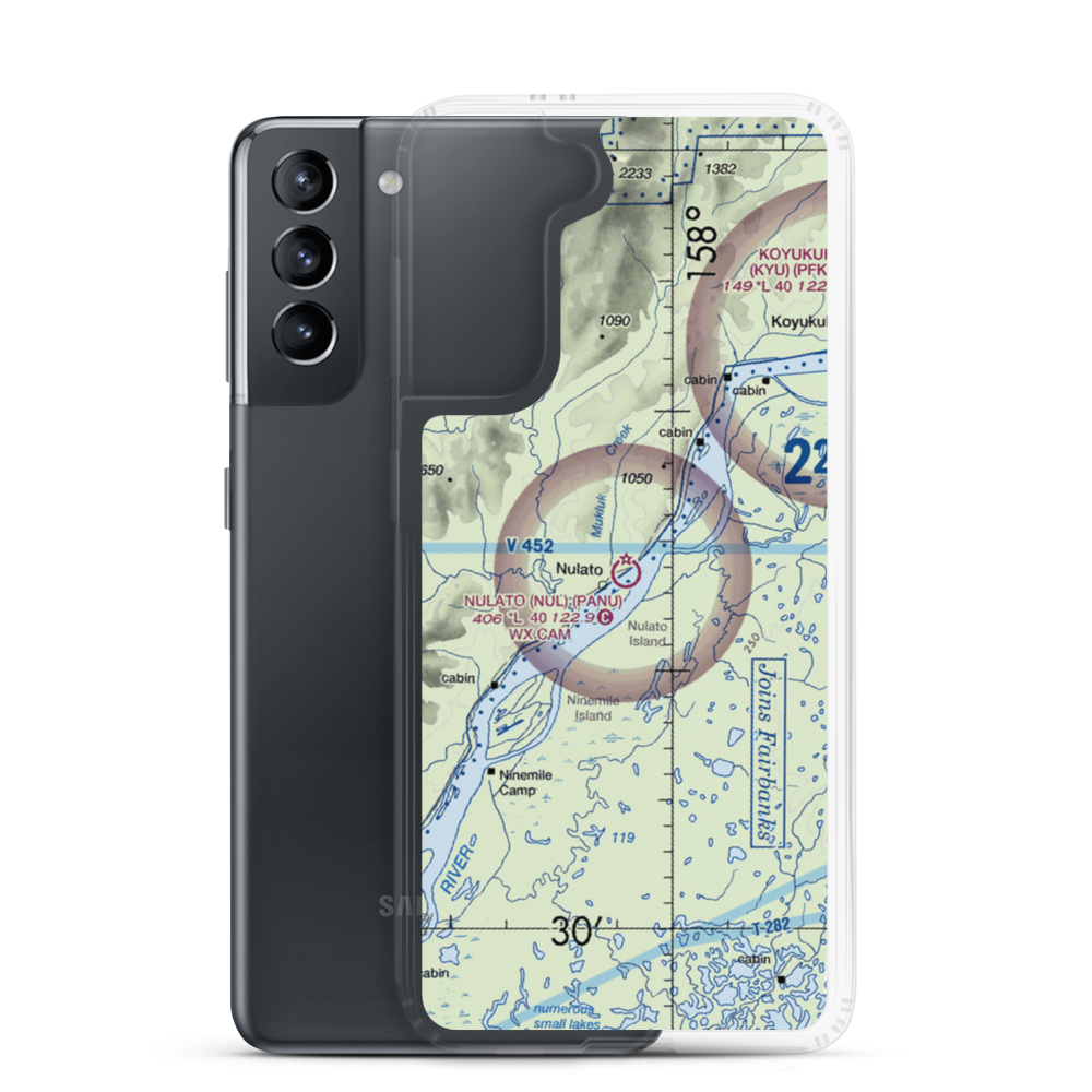 Nulato Airport (NUL) VFR Sectional Samsung Case Samsung Galaxy S21 model shown
