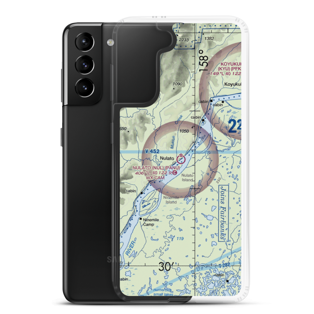 Nulato Airport (NUL) VFR Sectional Samsung Case Samsung Galaxy S21 Plus model shown