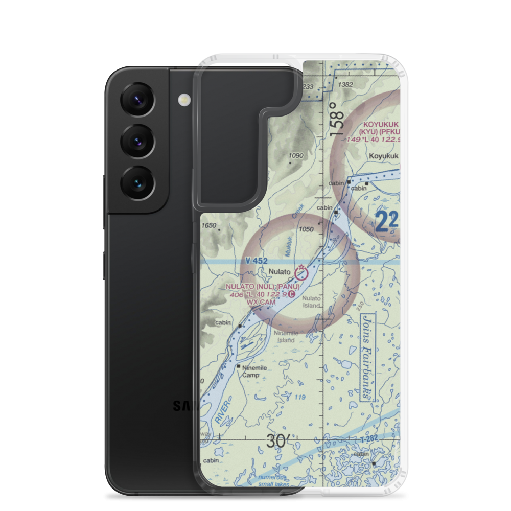 Nulato Airport (NUL) VFR Sectional Samsung Case Samsung Galaxy S22 model shown