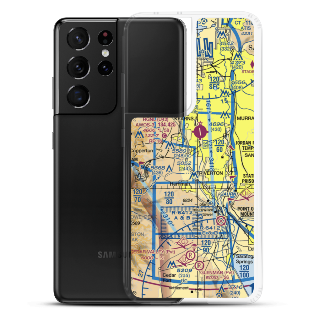 Number 18 Airport (UT13) VFR Sectional Samsung Case Samsung Galaxy S21 Ultra model shown