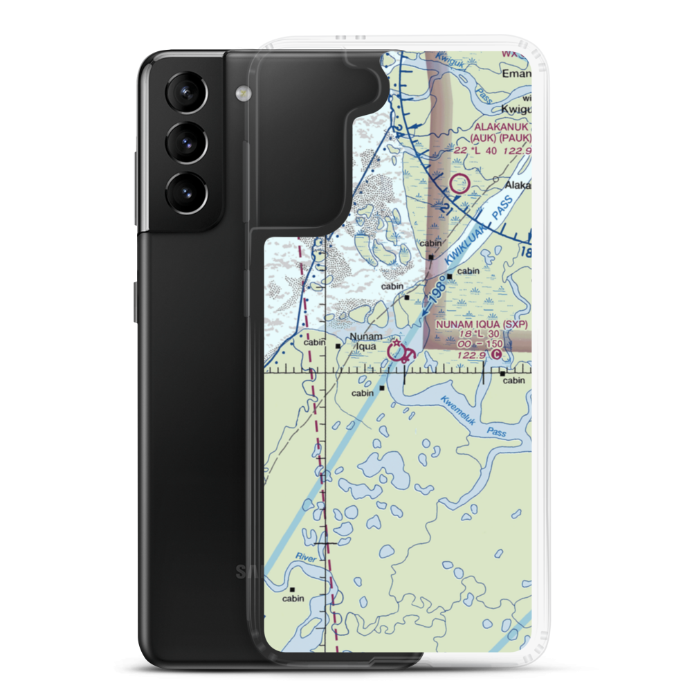 Nunam Iqua Airport (SXP) VFR Sectional Samsung Case Samsung Galaxy S21 Plus model shown