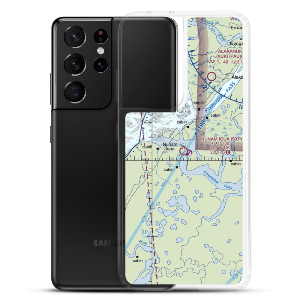 Nunam Iqua Airport (SXP) VFR Sectional Samsung Case Samsung Galaxy S21 Ultra model shown