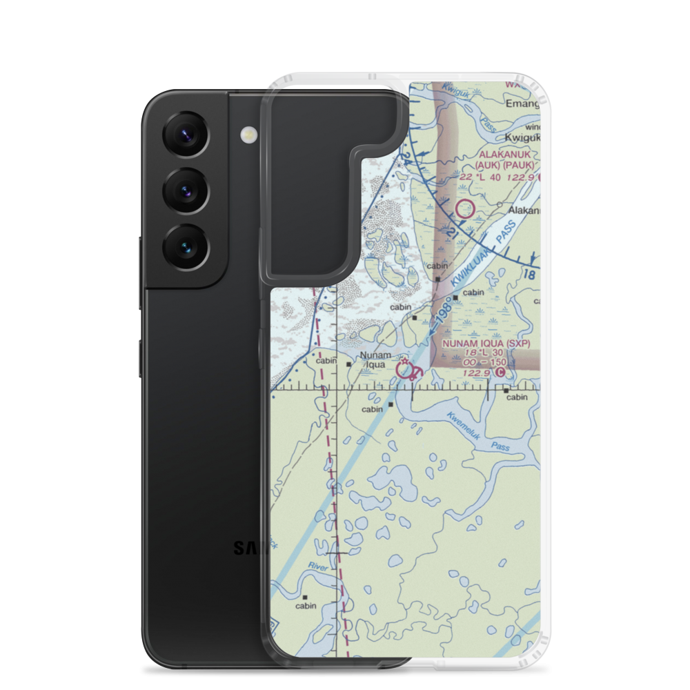Nunam Iqua Airport (SXP) VFR Sectional Samsung Case Samsung Galaxy S22 model shown