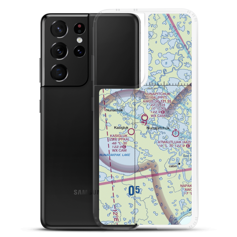 Nunapitchuk Airport (16A) VFR Sectional Samsung Case Samsung Galaxy S21 Ultra model shown