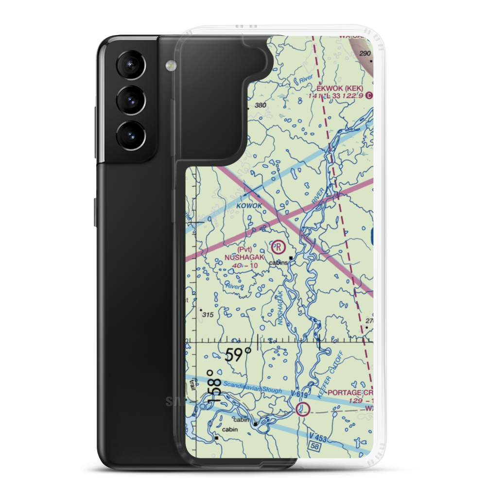 Nushagak Airport (AK21) VFR Sectional Samsung Case Samsung Galaxy S21 Plus model shown