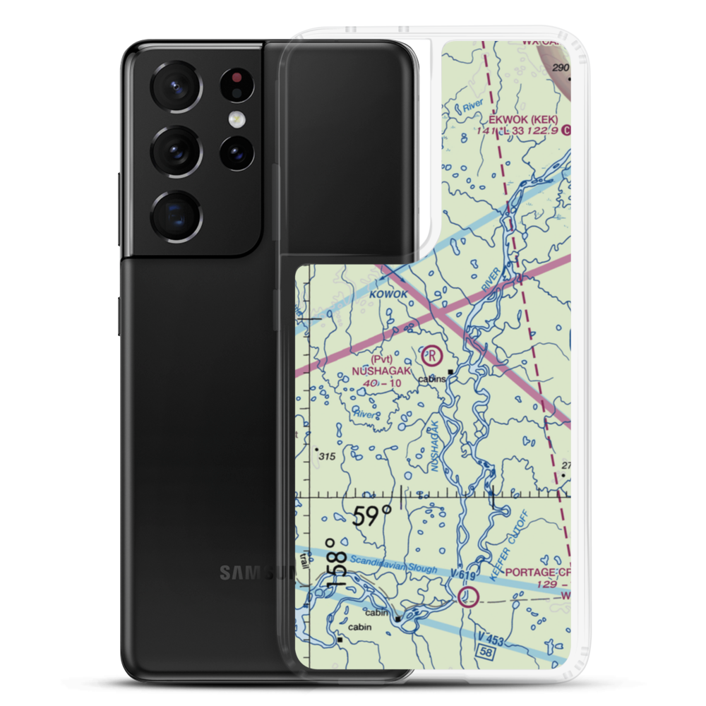 Nushagak Airport (AK21) VFR Sectional Samsung Case Samsung Galaxy S21 Ultra model shown
