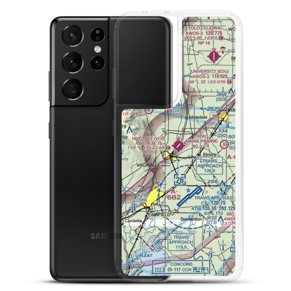Nut Tree Airport (VCB) VFR Sectional Samsung Case Samsung Galaxy S21 Ultra model shown