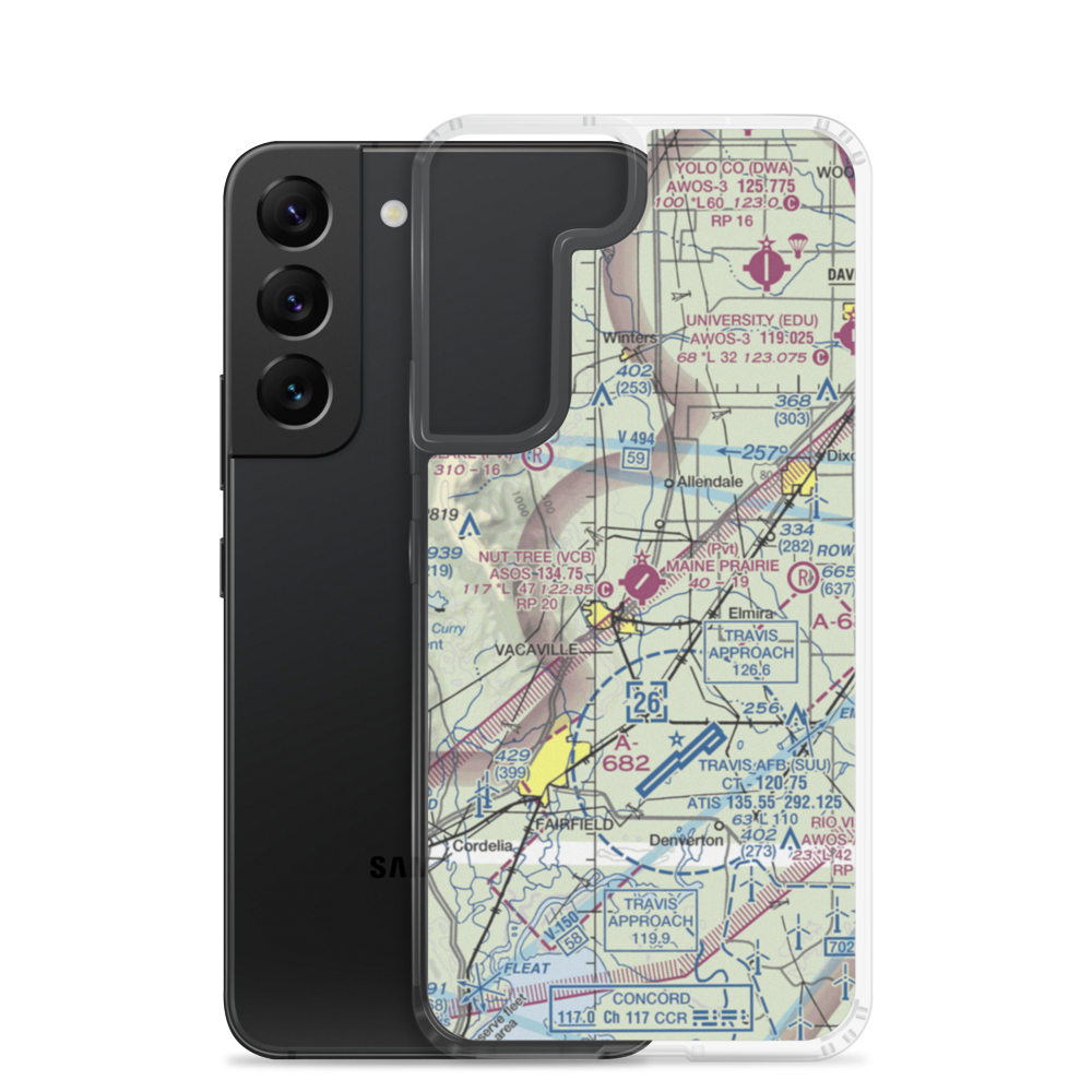 Nut Tree Airport (VCB) VFR Sectional Samsung Case Samsung Galaxy S22 model shown