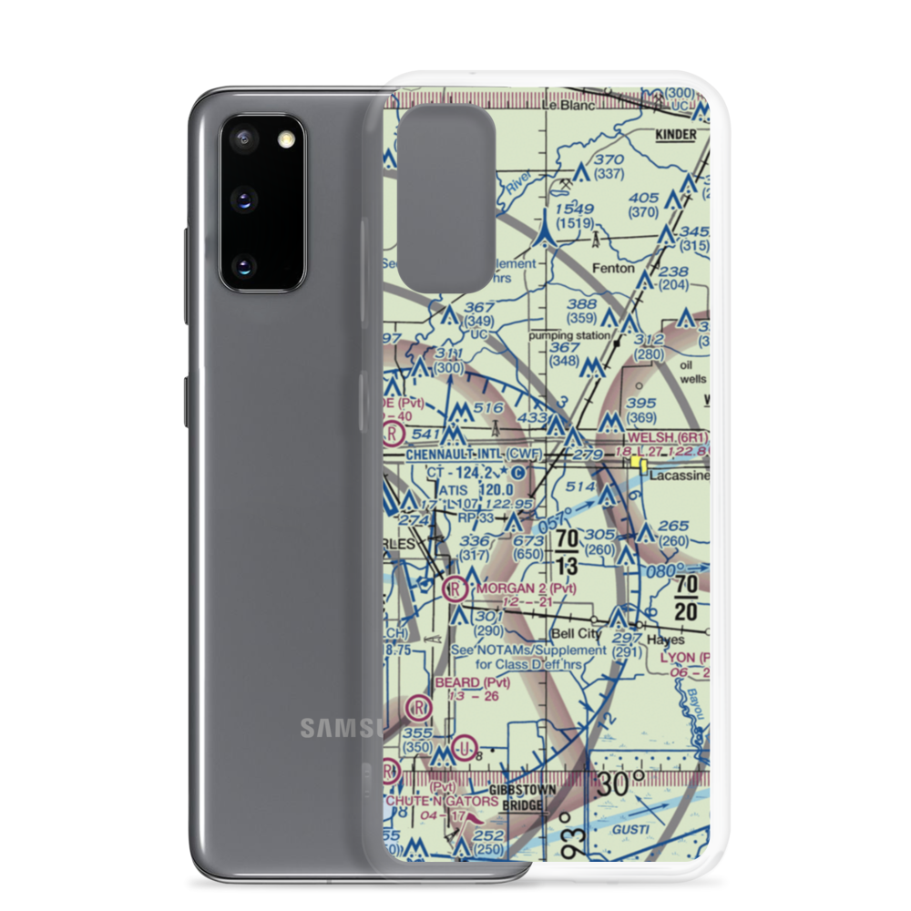 O'Brien Flying Service Airport (LA71) VFR Sectional Samsung Case Samsung Galaxy S20 model shown