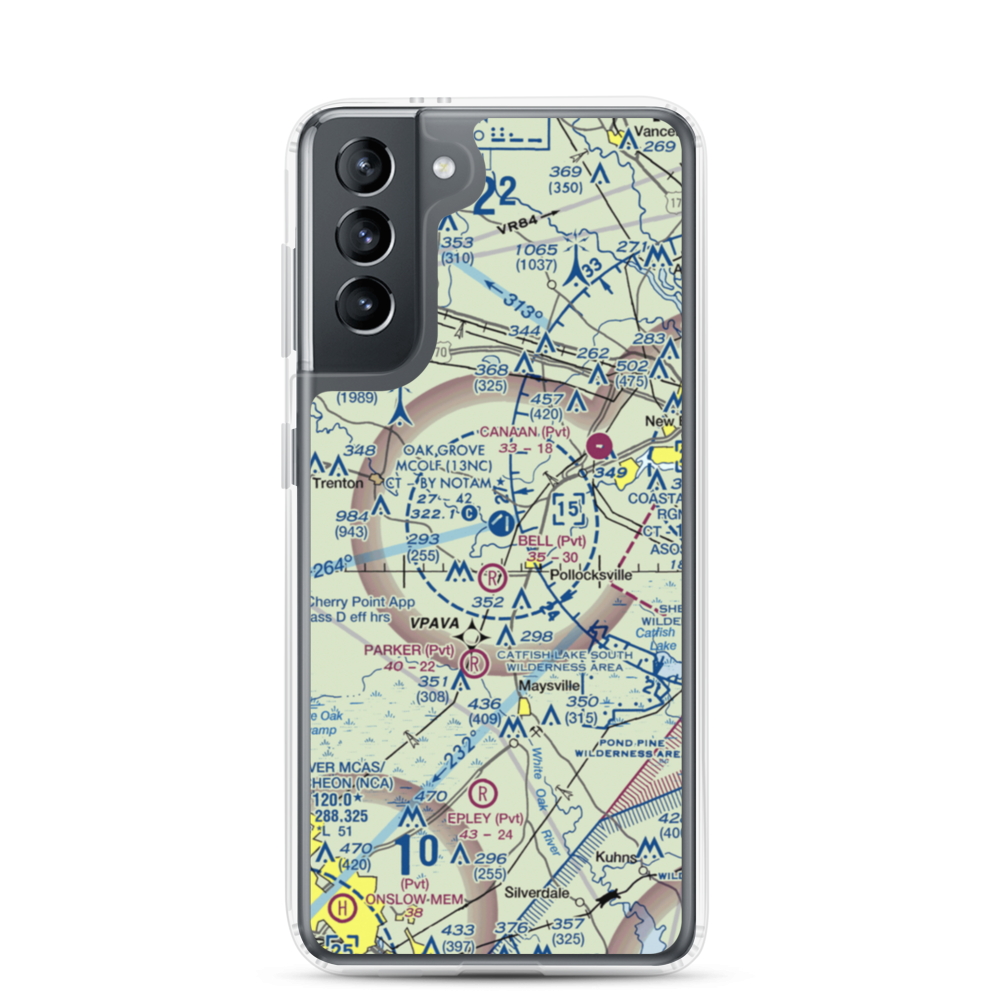 Oak Grove Marine Corps Outlying Field (13NC) VFR Sectional Samsung Case Samsung Galaxy S21 model shown