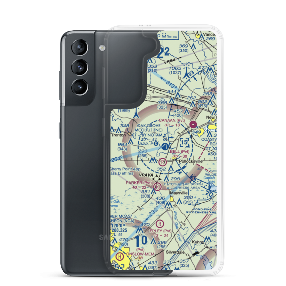 Oak Grove Marine Corps Outlying Field (13NC) VFR Sectional Samsung Case Samsung Galaxy S21 model shown