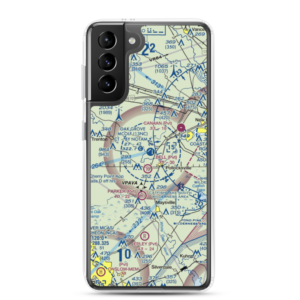 Oak Grove Marine Corps Outlying Field (13NC) VFR Sectional Samsung Case Samsung Galaxy S21 Plus model shown
