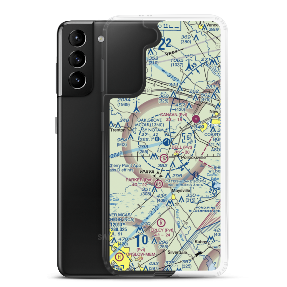 Oak Grove Marine Corps Outlying Field (13NC) VFR Sectional Samsung Case Samsung Galaxy S21 Plus model shown