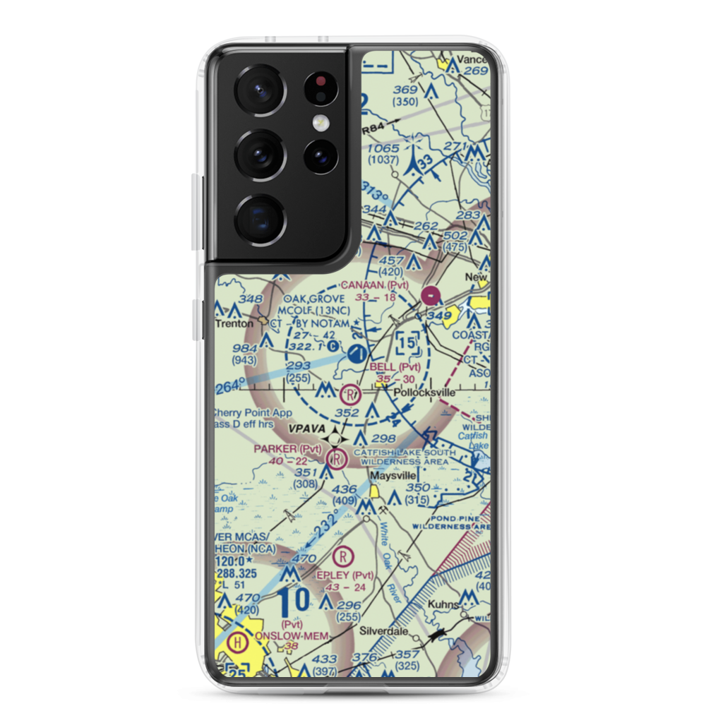 Oak Grove Marine Corps Outlying Field (13NC) VFR Sectional Samsung Case Samsung Galaxy S21 Ultra model shown