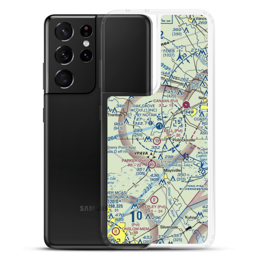 Oak Grove Marine Corps Outlying Field (13NC) VFR Sectional Samsung Case Samsung Galaxy S21 Ultra model shown